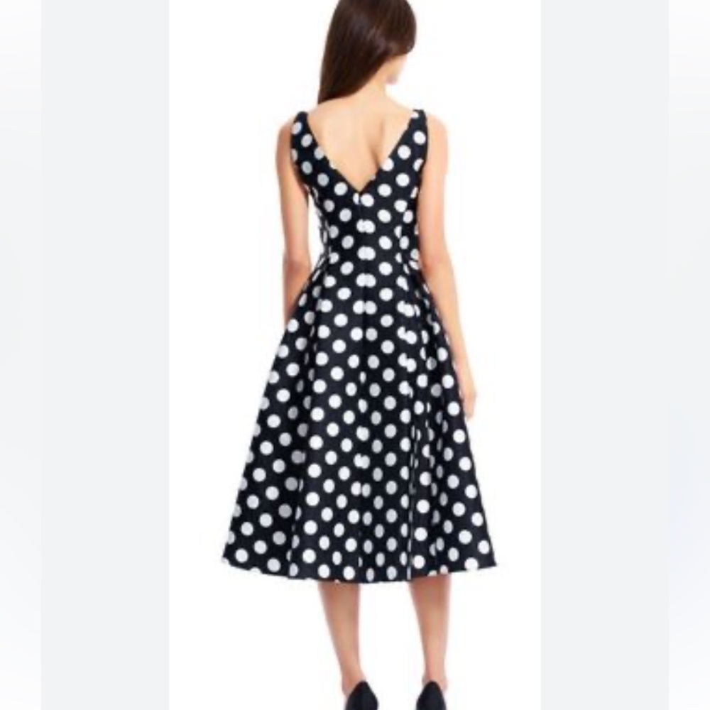 Adrianna Papell Black and White Polka Dot Midi Dress - Picture 3 of 10